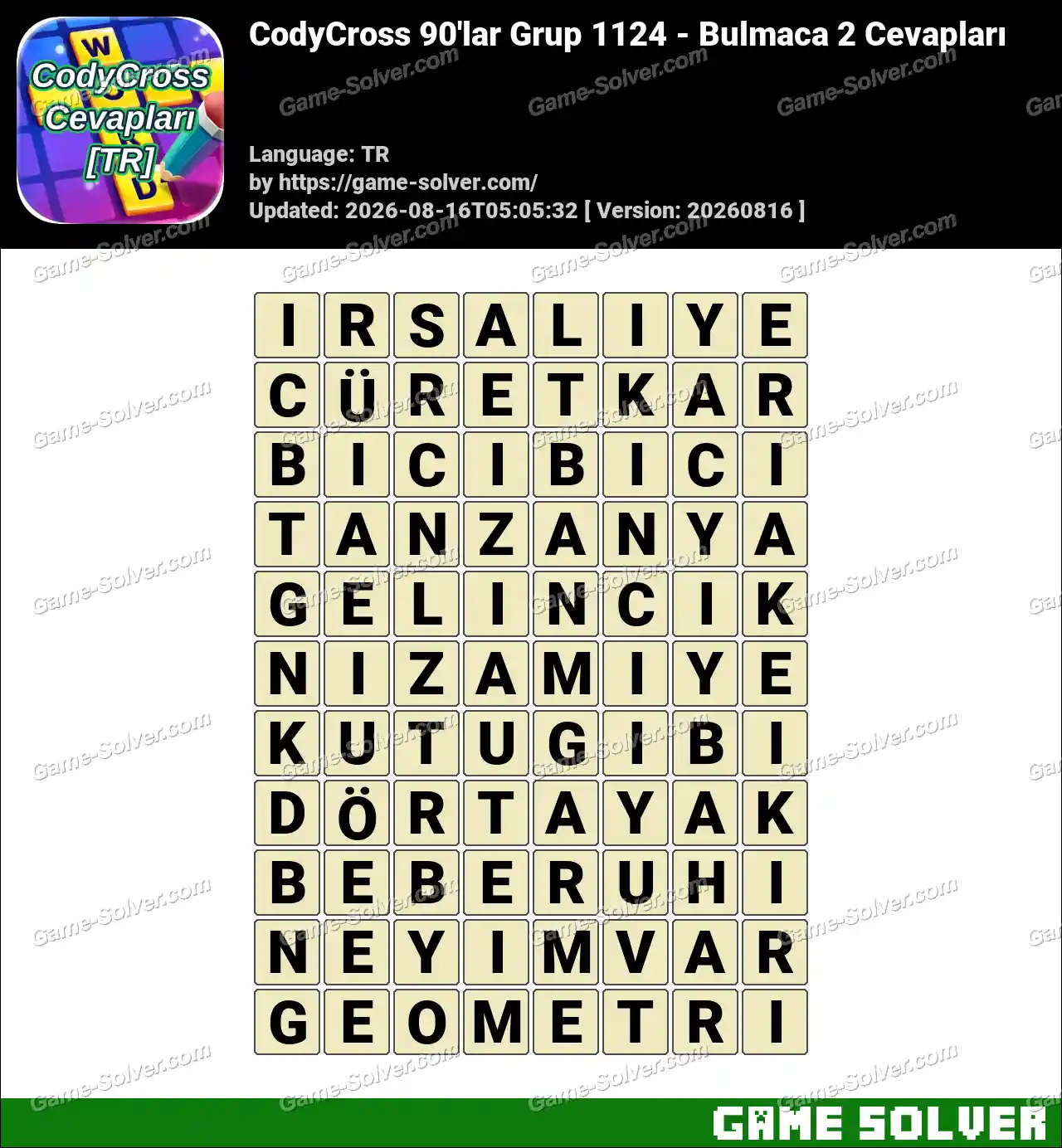 CodyCross 90’lar Grup 1124 – Bulmaca 2 Cevapları